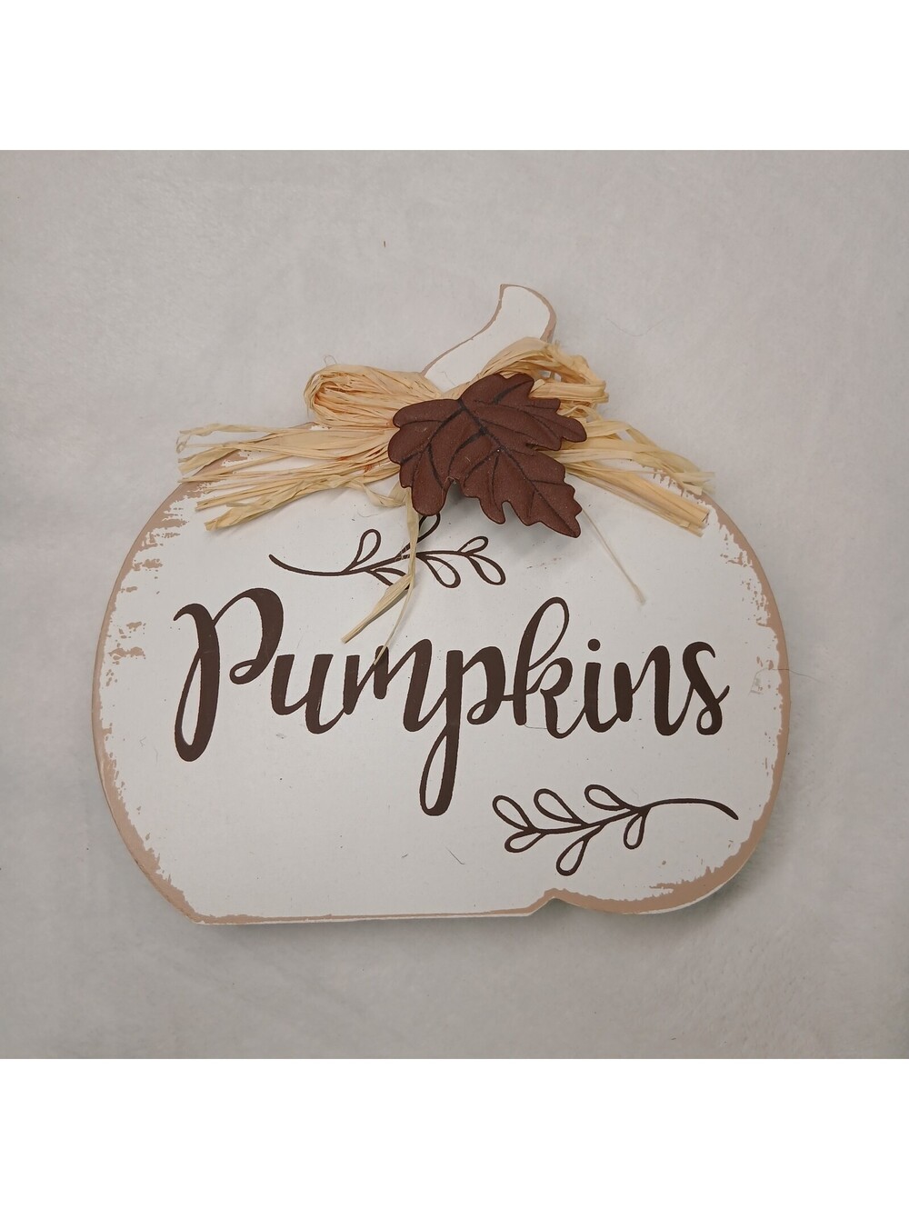Rustic Shabby Chic Wood Pumpkin Sign Plaque Accent Holiday Harvest Thanksgiving